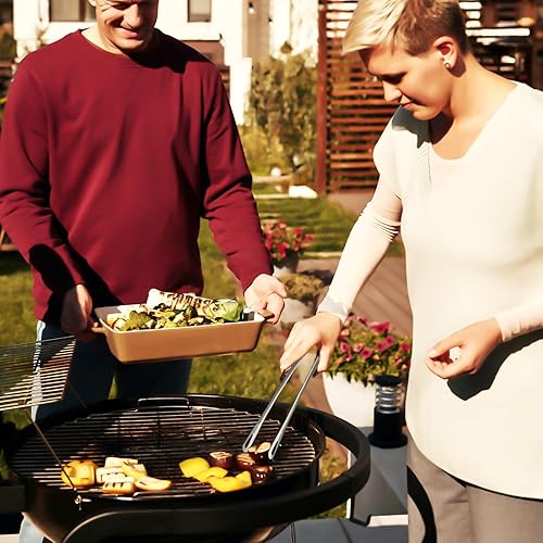 Miniatura 7 de Juego de pinzas para barbacoa, utensilios de cocina de acero inoxidable de grado alimenticio, pinzas para parrilla de fresas, grandes, barbacoa