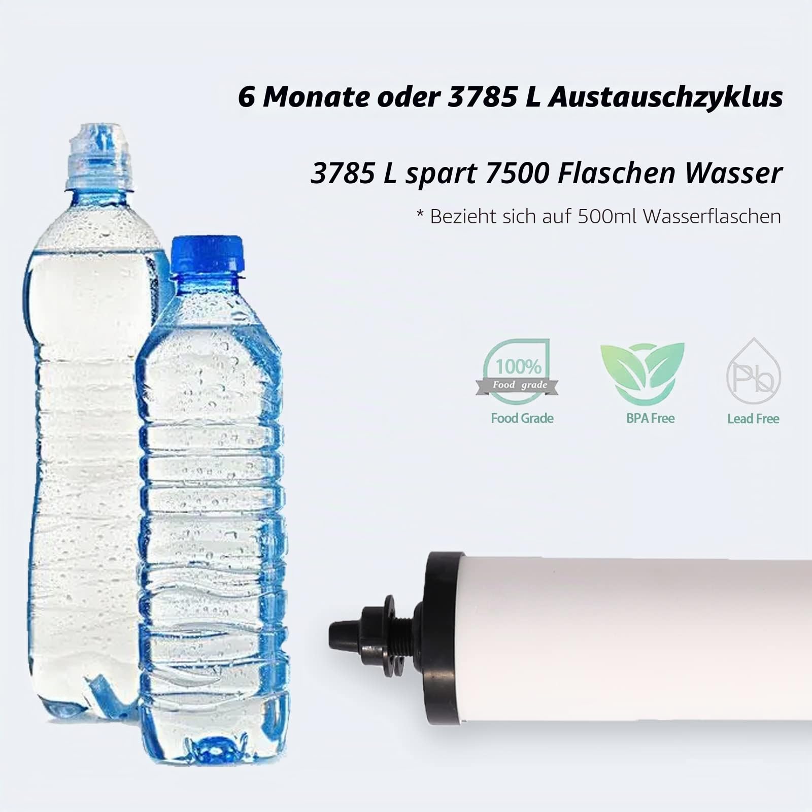 HUINING Kerze aus Keramik mit Aktivkohle für Arbeitsplatte, Schwerkraft-Wasserfiltersystem, Haushalt, Wasserkühler, Filtersysteme, Wasserkrug, 25,4 cm, 4 Stück