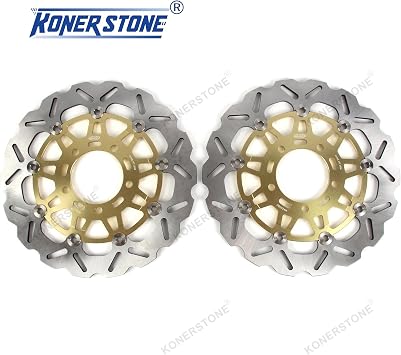 Front Wheel Rims ＆ Brake Disc Rotors for Ninja ZX10R 2006-2007/ZX6R 2005-2012/Z750 2007-2008 Motorcycle Accessories Ninja ZX-6R ZX-10R Z 750 Matte Black 2009 2010 2011 Gold Disk
