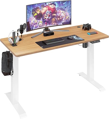 Vista 38 de Vongrasig Escritorio eléctrico de pie ajustable en altura, 63 x 24 pulgadas, mesa de pie para oficina en casa, estación de trabajo para computadora