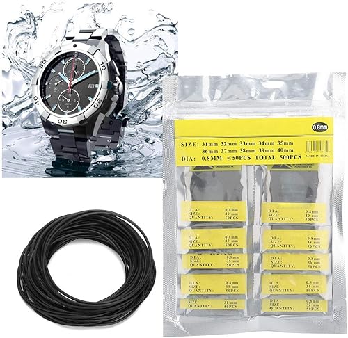 Miniatura 5 de plplaaoo Junta de reloj, juntas tóricas de goma, 500 unidsbolsa, junta trasera de reloj, juego de arandelas de sello de goma, herramienta de
