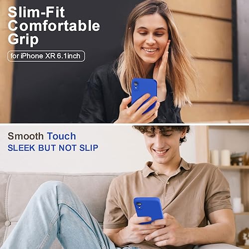 Miniatura 2 de Vooii Compatible con iPhone XR, silicona líquida mejorada con bordes cuadrados, protección de la cámara, forro de microfibra antiarañazos suave,