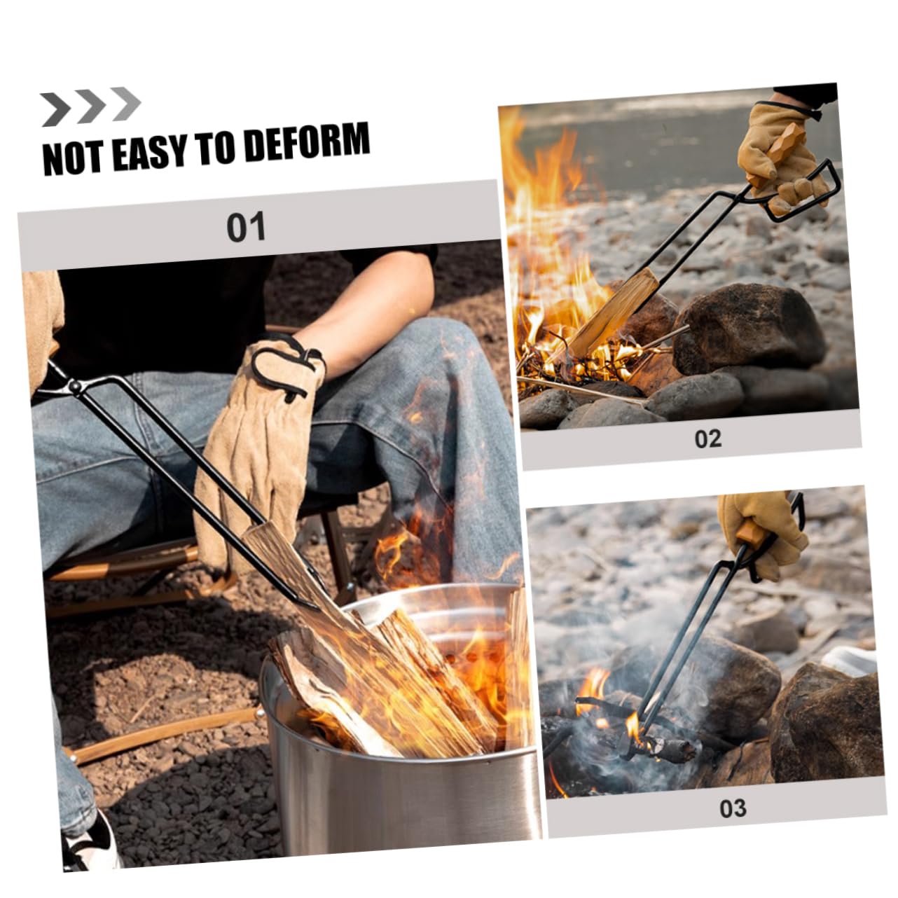 IMIKEYA Pinze Per Barbecue Carbone Strumento Per Legna Pinza Extra Lunga Strumenti Per Falò