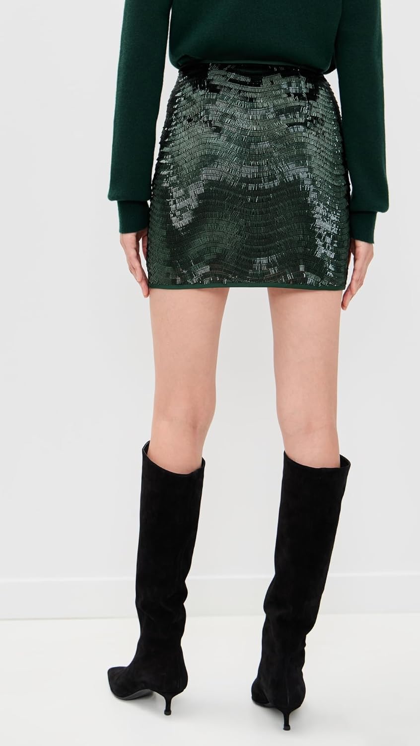 Susana Monaco Women's Swirl Sequin Mini Skirt - Image 3