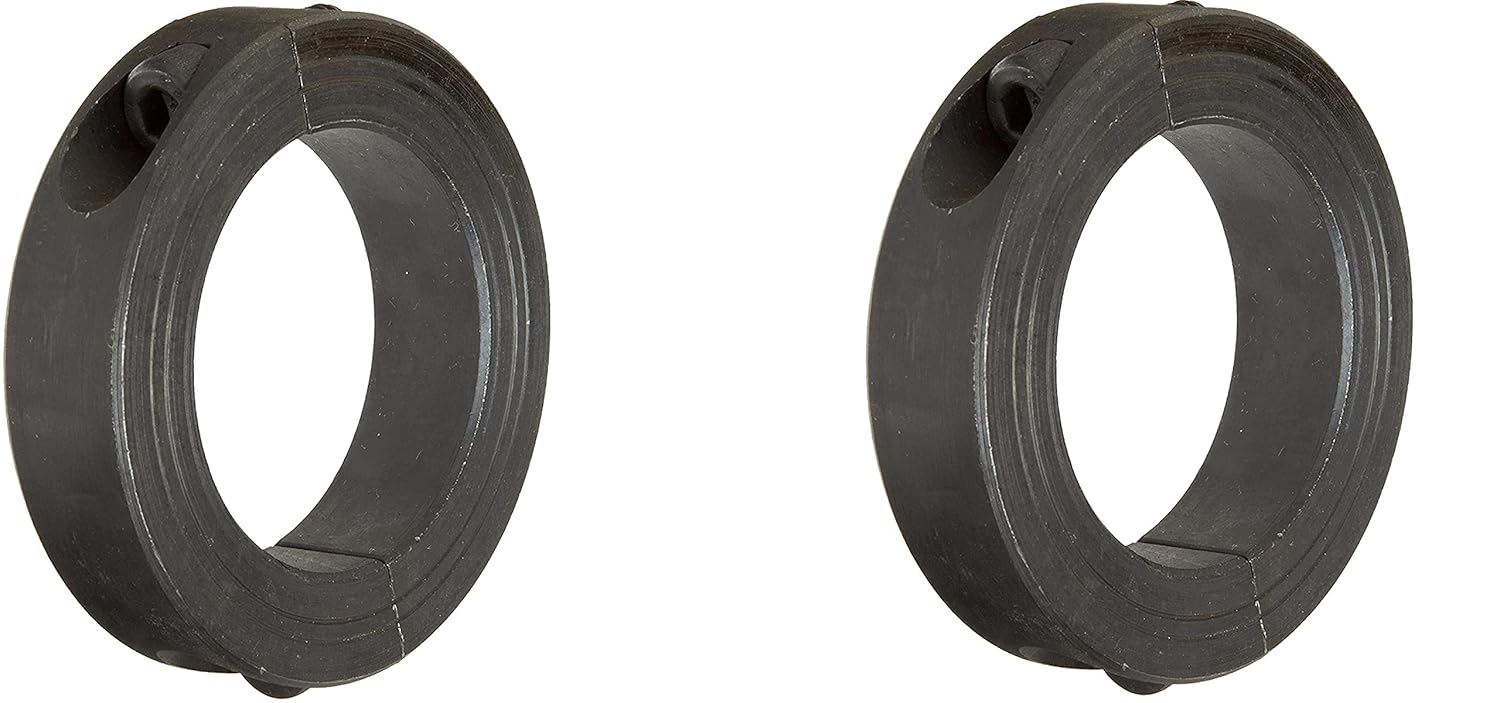 Climax Metal M2C-28 Steel Two-Piece Clamping Collar, Metric, Black Oxide Plating, 28mm Bore Size, 48mm OD, with M6 x 16 Set Screw (2)