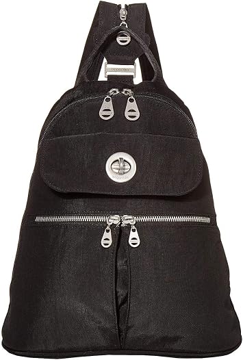 Baggallini Naples Convertible Backpack - Travel Sling Crossbody - 12" Nylon Handbag w/RFID & Padded Tablet Sleeve