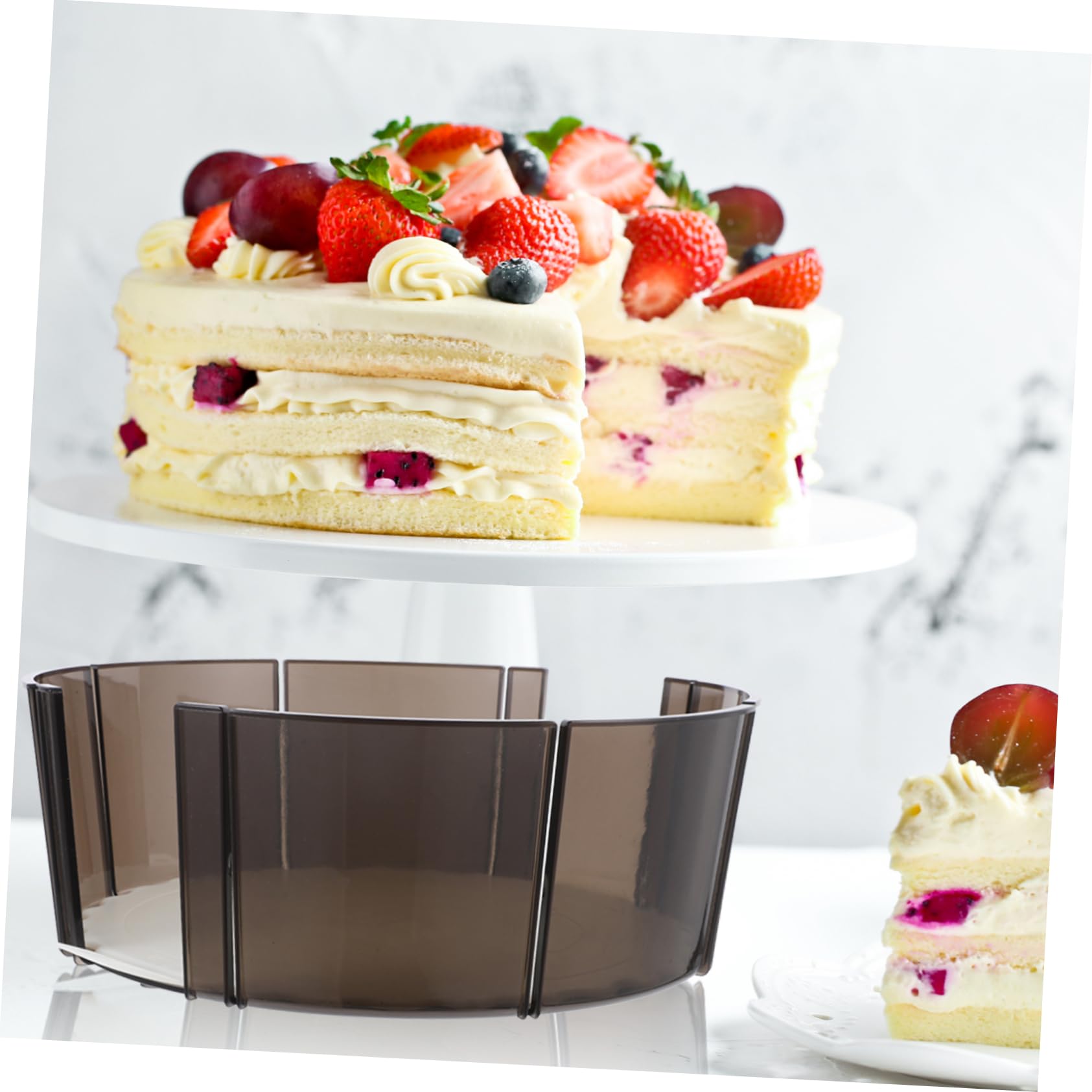 CIYODO Cake Cutting Tool Round Cake Pie Cake Portion Cutter Cake Slice Marker Cake Serving Tool Equal Cake Marker Bread Cake Divider Pastry Baking Tool Cake Cheesecake Cutter Kit Pan Abs