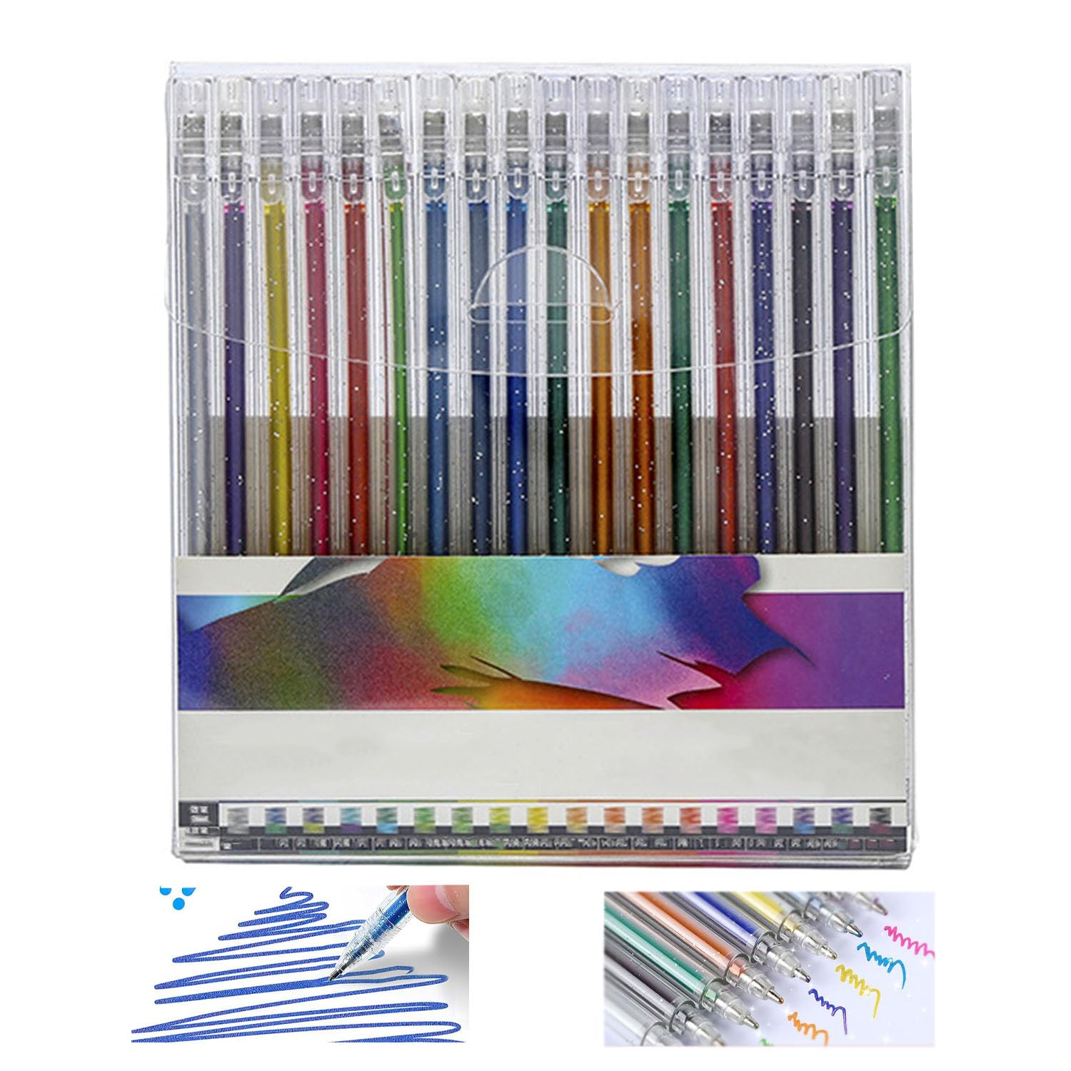 Juego de bolígrafos de gel con purpurina, bolígrafos de gel con purpurina multicolores mejorados 2024, para libros de colorear, marcadores de gel de colores para artistas, bolígrafos de gel de neón
