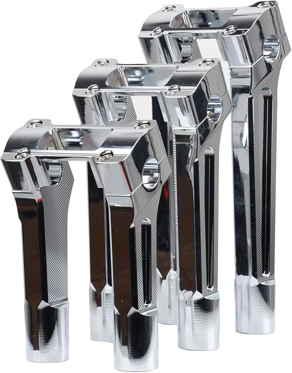 Goldfire Harley 8 Handlebar Risers Chrome for M8 Softtail with 1 inch Handlebar and Motorcycle Universal Windshield Extension