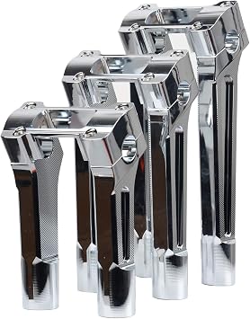 Goldfire Harley 8 Handlebar Risers Chrome for M8 Softtail with 1 inch Handlebar and Motorcycle Universal Windshield Extension