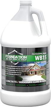Armor WB15 Water Based Low Gloss Acrylic Concrete Sealer and Concrete Cure and Seal - 1 Gallon