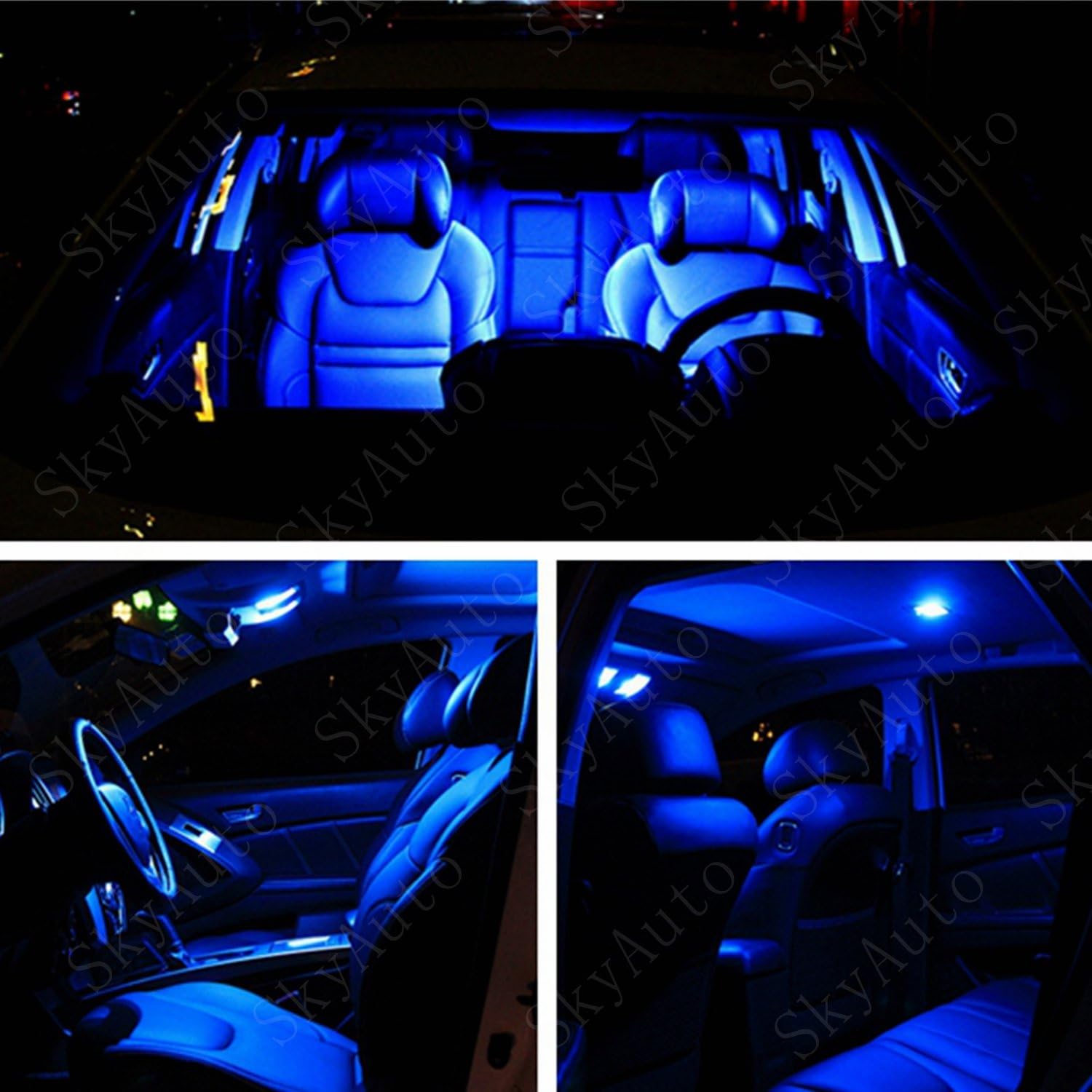 LED Premium Blue Light Interior Package Kit for Chrysler 300 300c 2011-2016 (18 pcs)