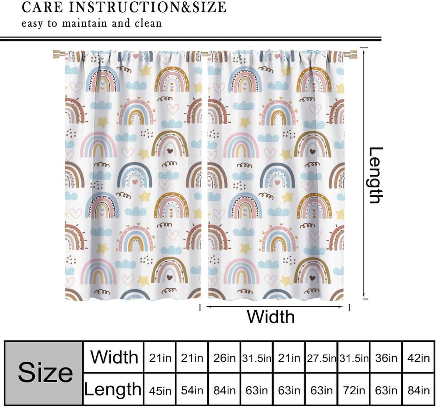 Vorhänge Schlafzimmer 3D Cartoon-Regenbogenstreifen 183X214 cm (B + H) Vorhang Gardinen Blickdicht Mit Ösen Thermovorhang Lichtdicht Für Wohnzimmer Schlafzimmer Kinderzimmer/Uv-Schutz-949268825