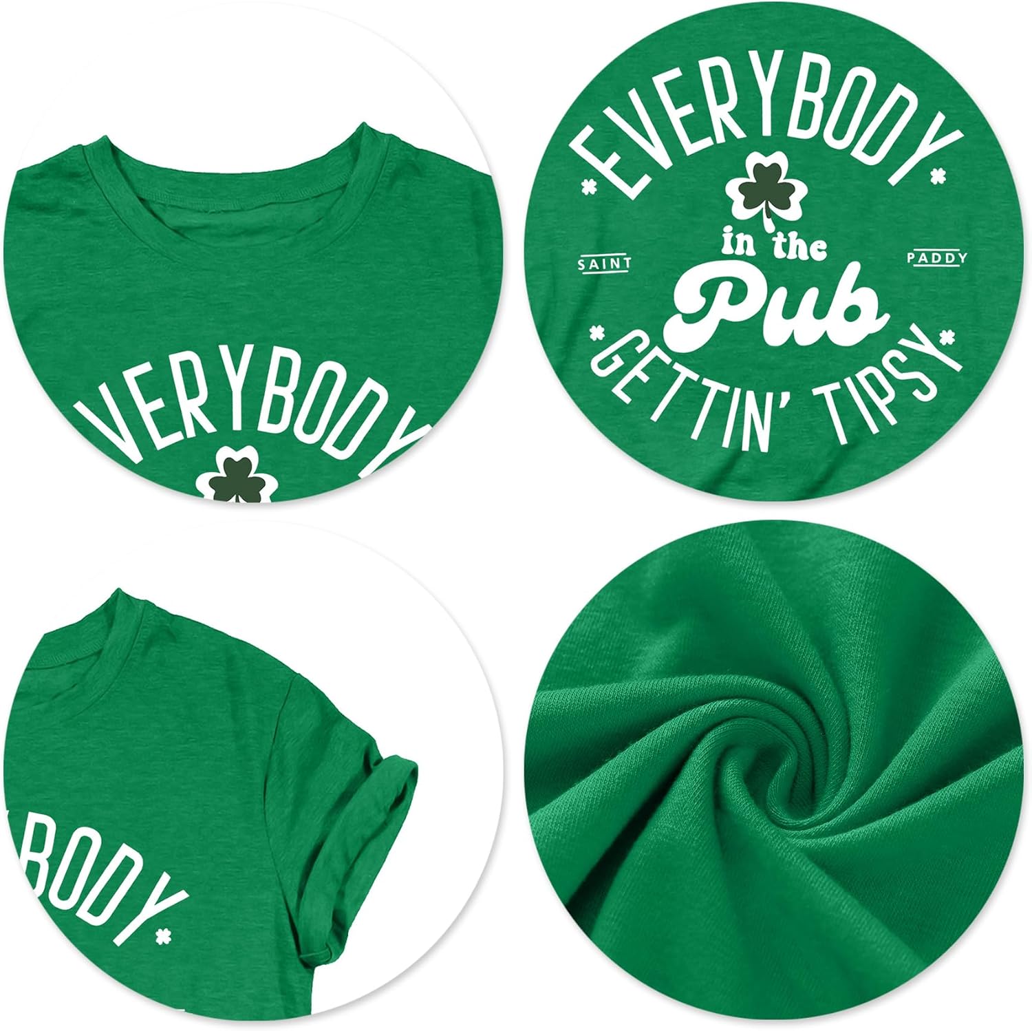 Womens St Patrick's Day Shirts Lucky Shamrock Graphic Tee Shirt Lucky St Patricks Day T Shirt Green Irish Tops - Image 5