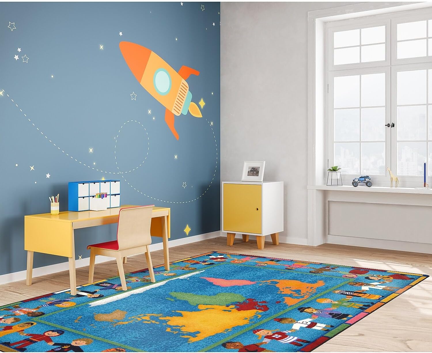 Joy Carpets Hands Around The World Area Rug in Color Multi, 7'8" x 10'9"