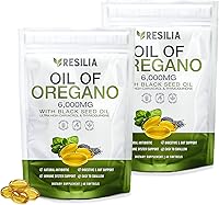 Vista 8 de Cápsulas blandas con aceite de semilla negra de 6000 mg - Cápsulas de aceite de orégano orgánico para apoyo inmunológico y digestivo - Cápsulas