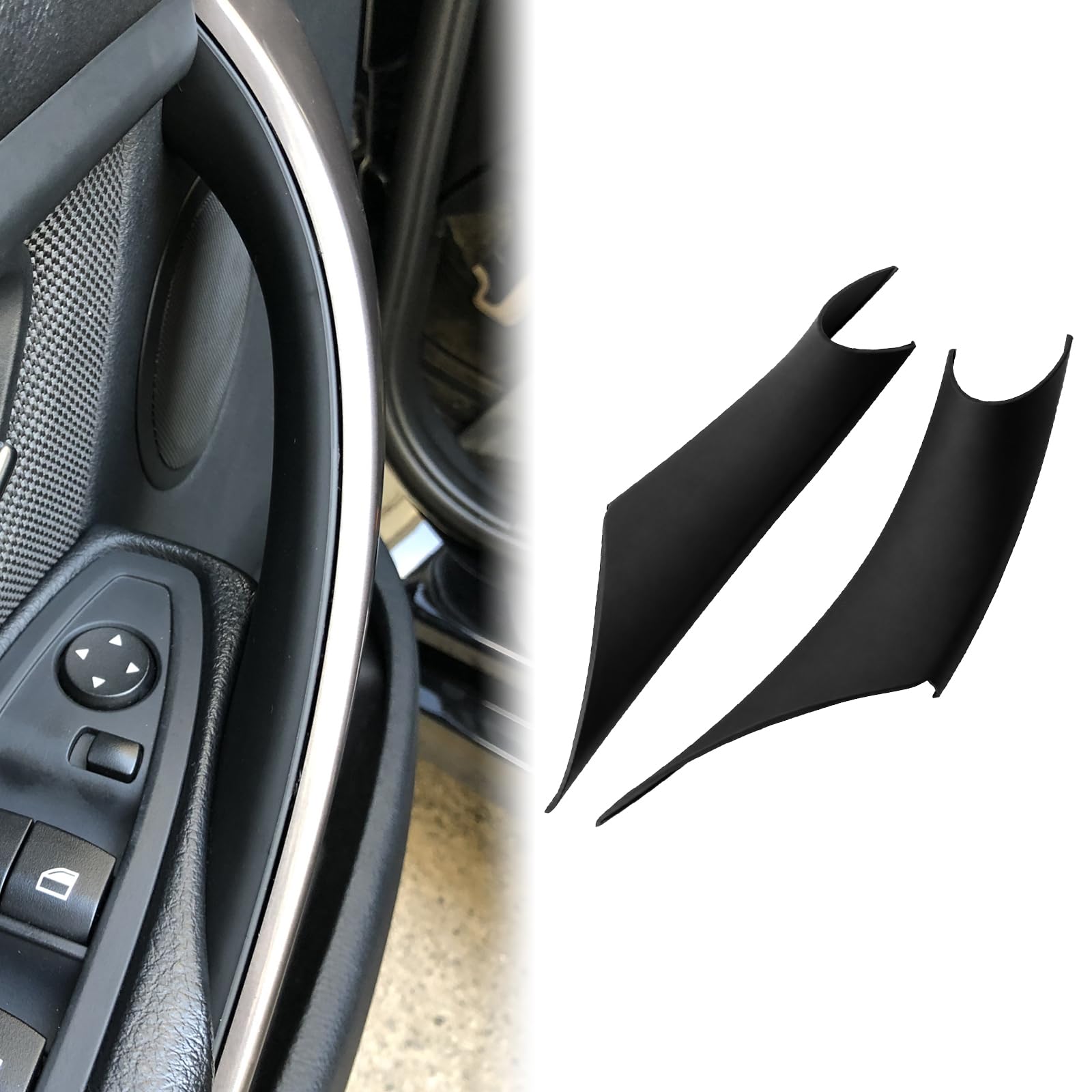2PCS Sticky Door Handle Cover for BMW 3 and 4 Series F30 F32 Black