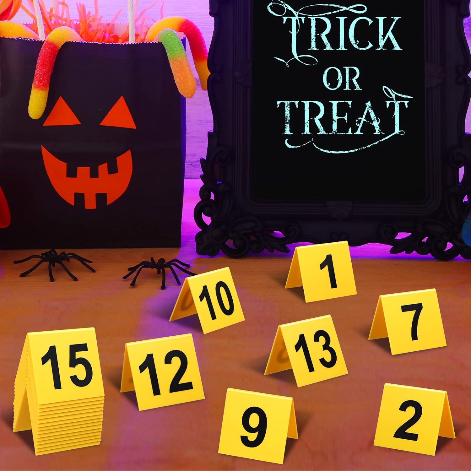 Vicenpal 15 Pcs Evidence Markers Crime Scene Markers Tents Crime Scene Decorations Crime Scene Accessories Mystery Decorations for Adults Detective Game Murder Theme Clue Game Party Decoration