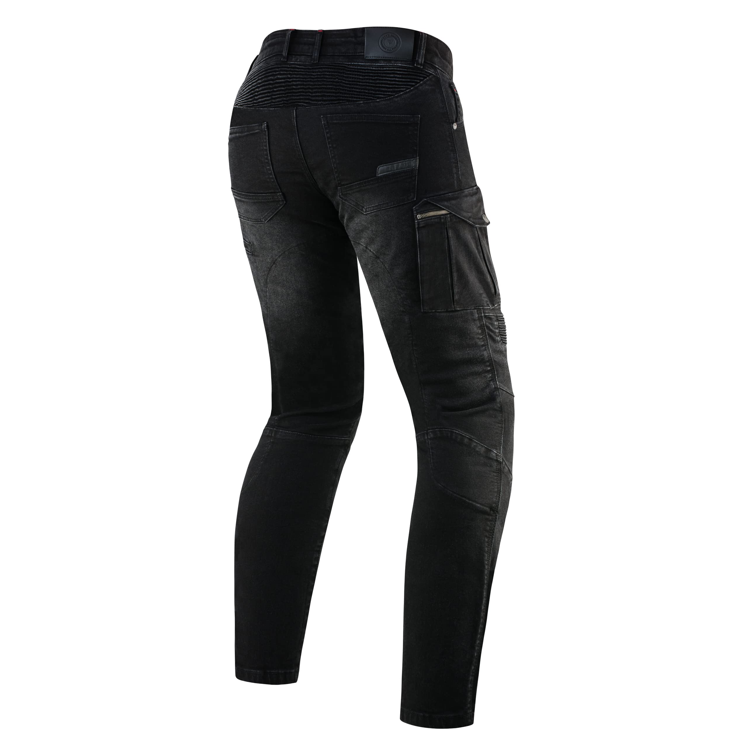 REBELHORN Vandal Motorradjeans Herren | Aramidfaser Futter | SAS-TEC Stufe 2 Knieprotektoren und Stufe 1 Hüftprotektoren | Steißbeinprotektor Tasche | 2 Belüftungskanäle | Tapered Fit