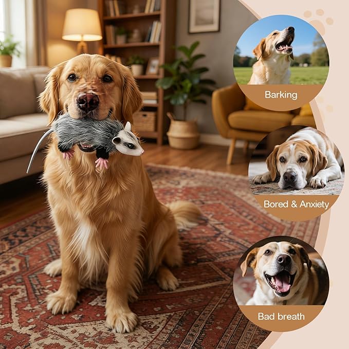 Juguete de Peluche Chirriante para Perros Gemscream Zarigüeya Realista miniatura 5