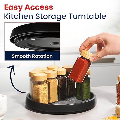 Miniatura 4 de Oizeir Lazy Susan de 10 pulgadas (juego de 4) – Plataforma giratoria antideslizante para gabinete para maximizar el almacenamiento y simplificar la