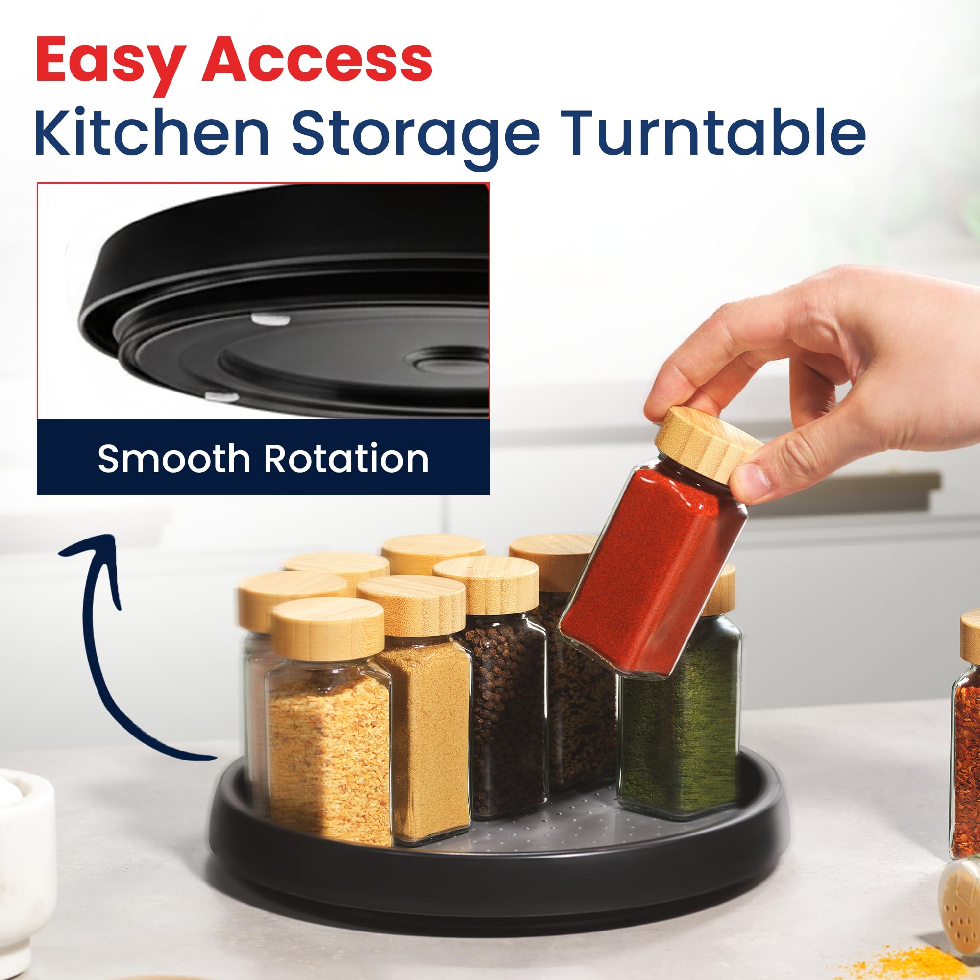 Oizeir Lazy Susans - 4 Piece Kitchen Storage -4 Oizeir Lazy Susans - 4 Piece Kitchen Storage -4