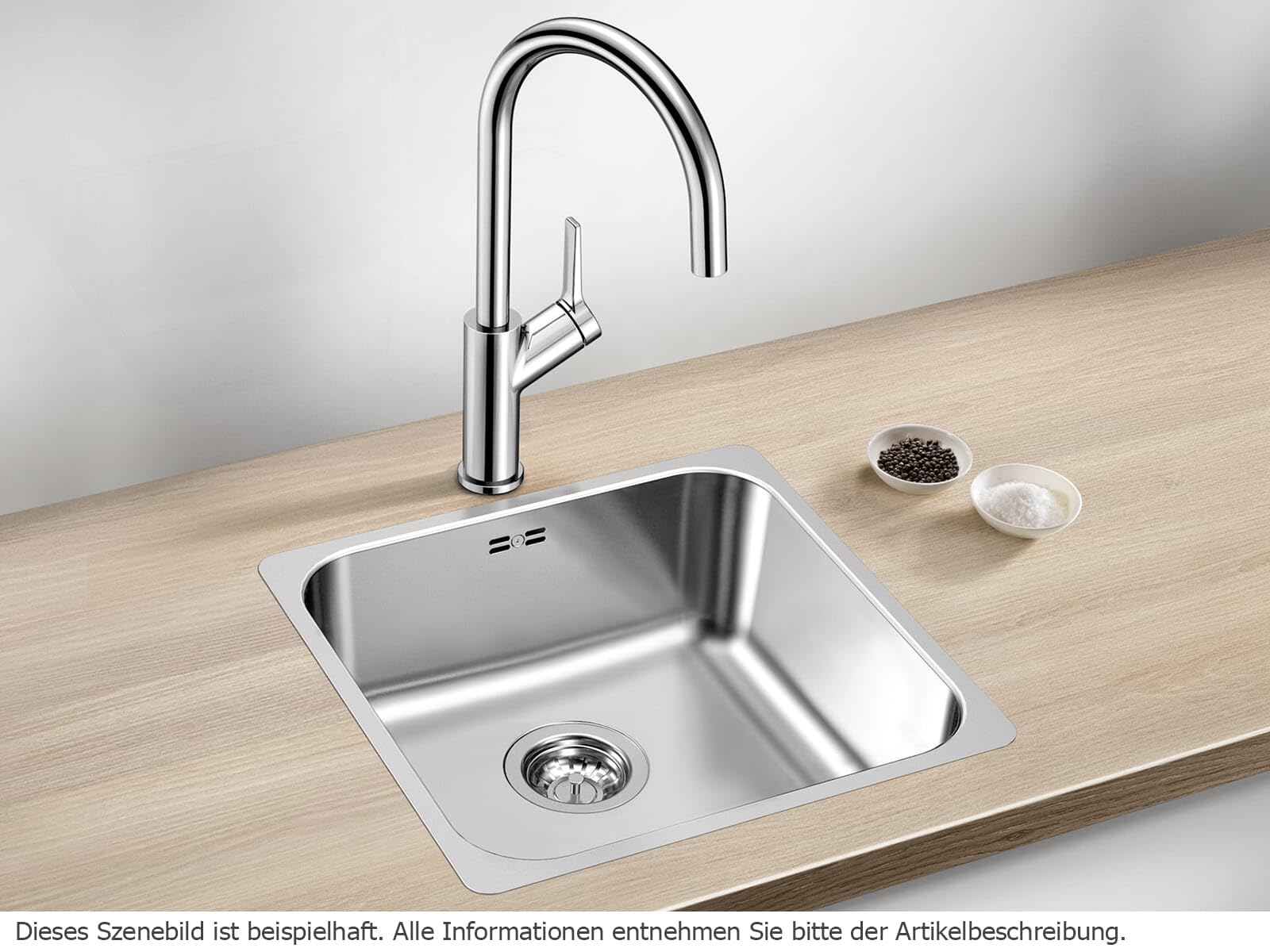 BLANCO SUPRA 400-IF – Lavello da cucina in acciaio inox per basi di larghezza di 45 cm – Bordo piatto IF – 523356
