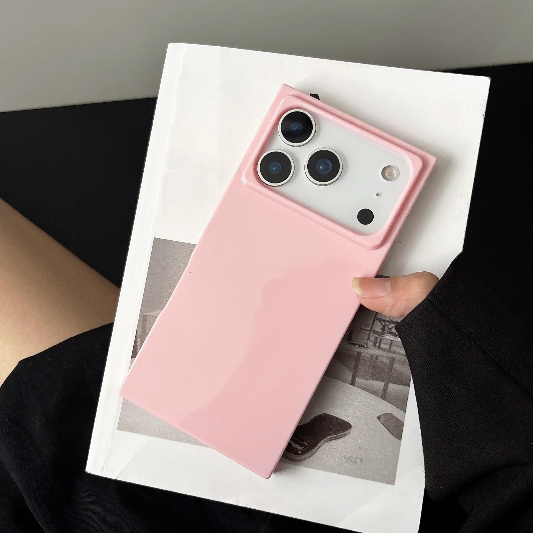 Coque iPhone 12 antichoc souple rose forme glaçon rectangulaire - 7