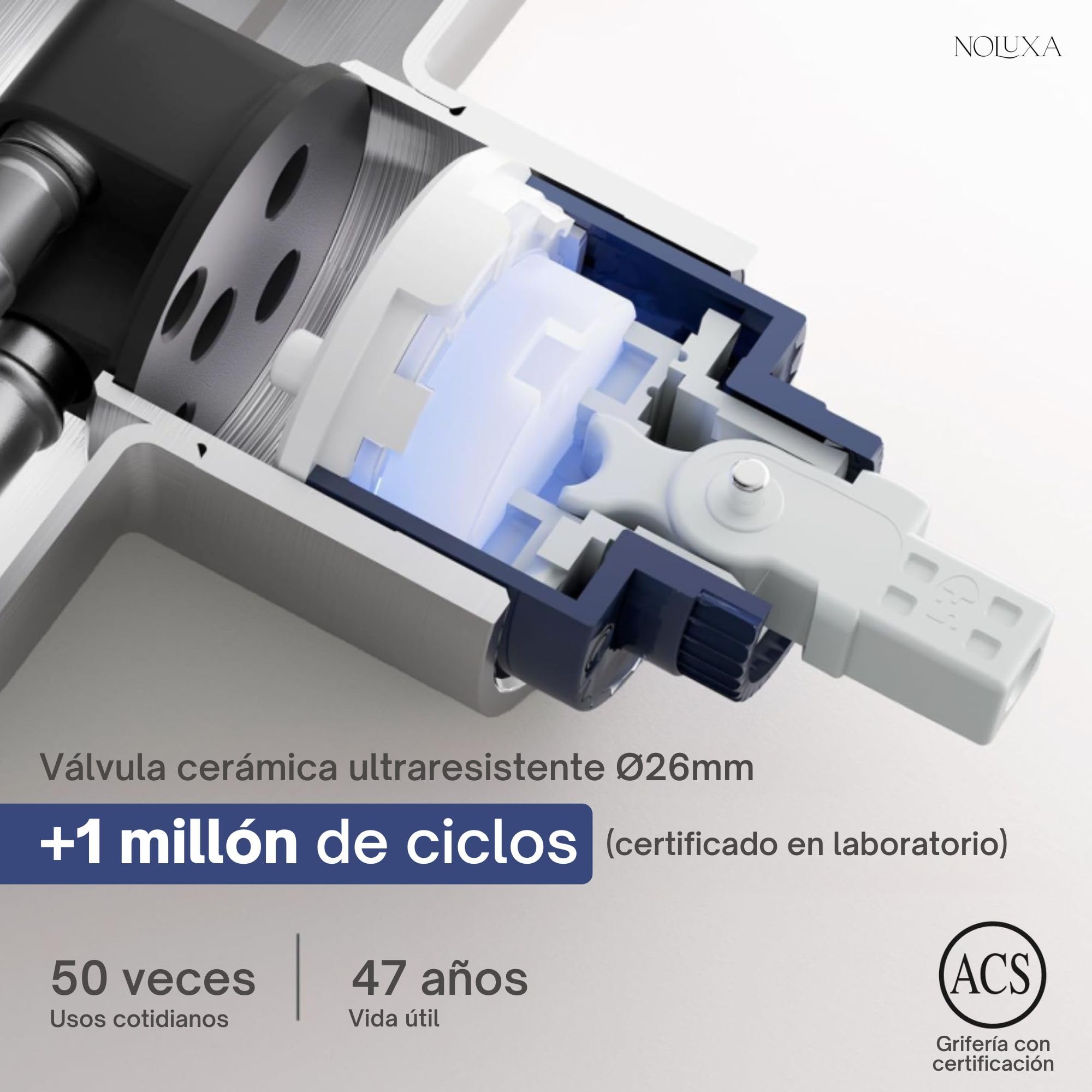 IMEX - Grifo Lavabo Níquel Caño Alto | Grifo para Lavabo de Baño con Agua Fría y Caliente | Grifería Monomando Efeto Cascada con Caño de Latón | Ahorro de Agua | Serie Toscana | Color Níquel Cepillado