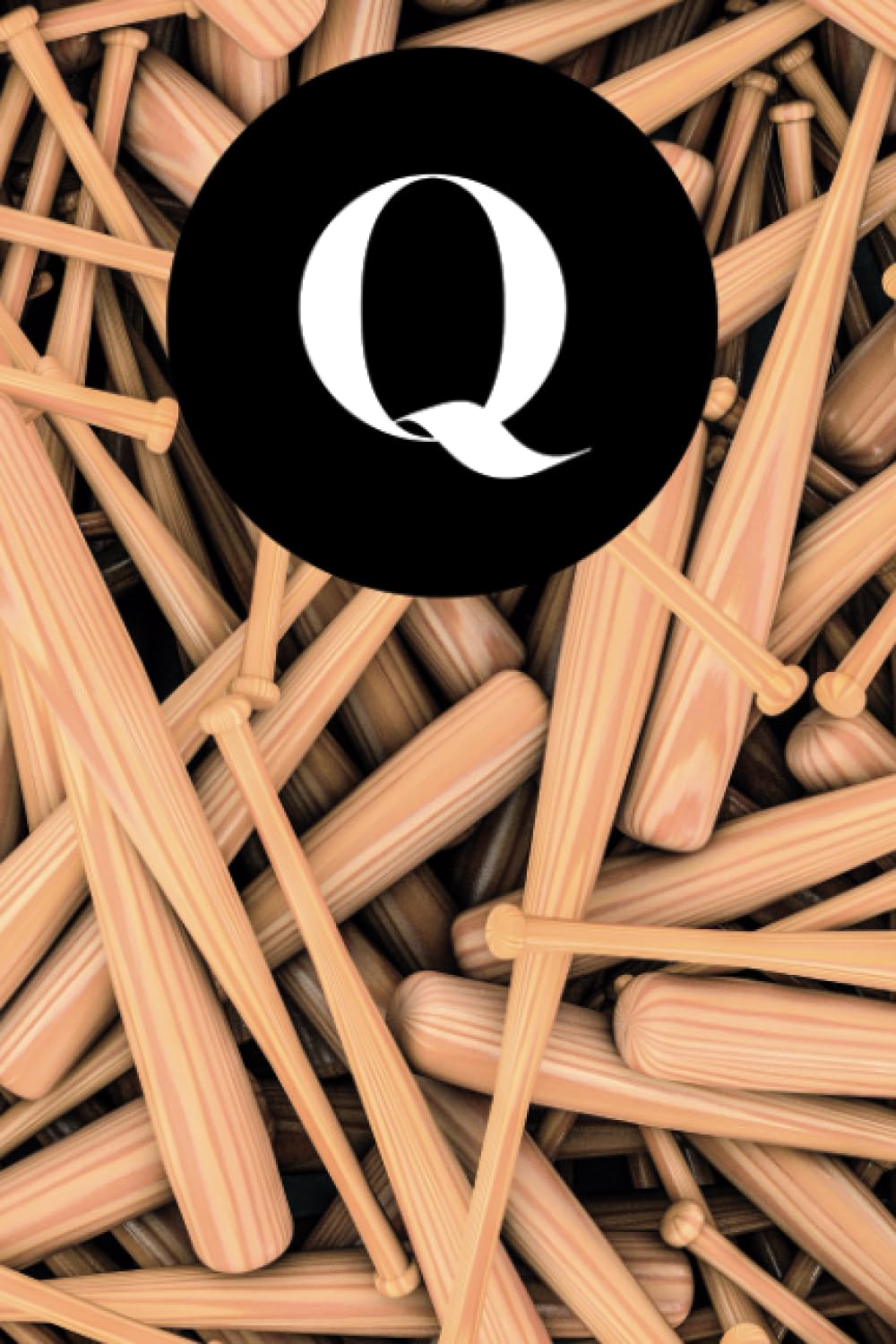 Q: Baseball Bats Sport Themed Initial Monogram Letter "Q" Notebook Personalized Name Lined Journal / Diary for Writing Notes