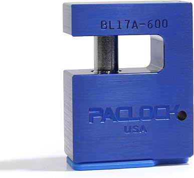 PACLOCKs BL17A-600 Block-Lock High Security 6-Pin Cylinder, One Lock Keyed to a Number U-Pick! w/ 2 Keys, Blue Anodized Aluminum