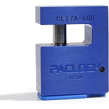 PACLOCKs BL17A-600 Block-Lock High Security 6-Pin Cylinder, One Lock Keyed to a Number U-Pick! w/ 2 Keys, Blue Anodized Aluminum