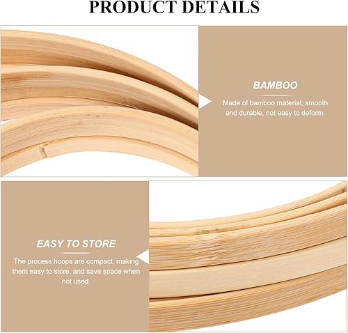 Miniatura 3 de Beavorty 12 piezas de madera de bambú floral para macramé, decoración de Navidad, boda, corona de Navidad, atrapasueños y manualidades para colgar