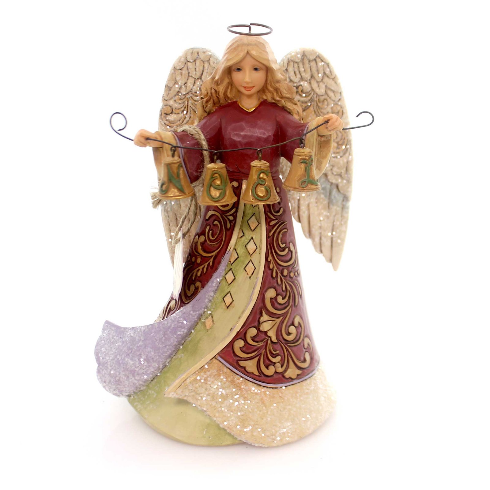 EnescoHearwood Creek by Jim Shore Hwc Angel with Noel Bells, PVC, 12 x 19 x 21 cm (Multi-Coloured)