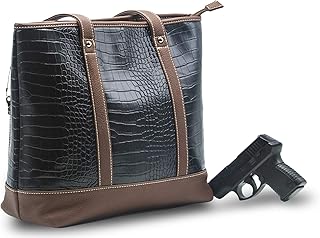 Goson Premium Crocodile Embossed PU Faux Leather Concealed Carry Purse Tote