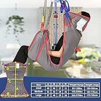 Vista 3 de Eslinga universal de elevación de paciente de cuerpo completo, eslinga de transferencia de malla en forma de U para aseo y ducha, diseño de piernas