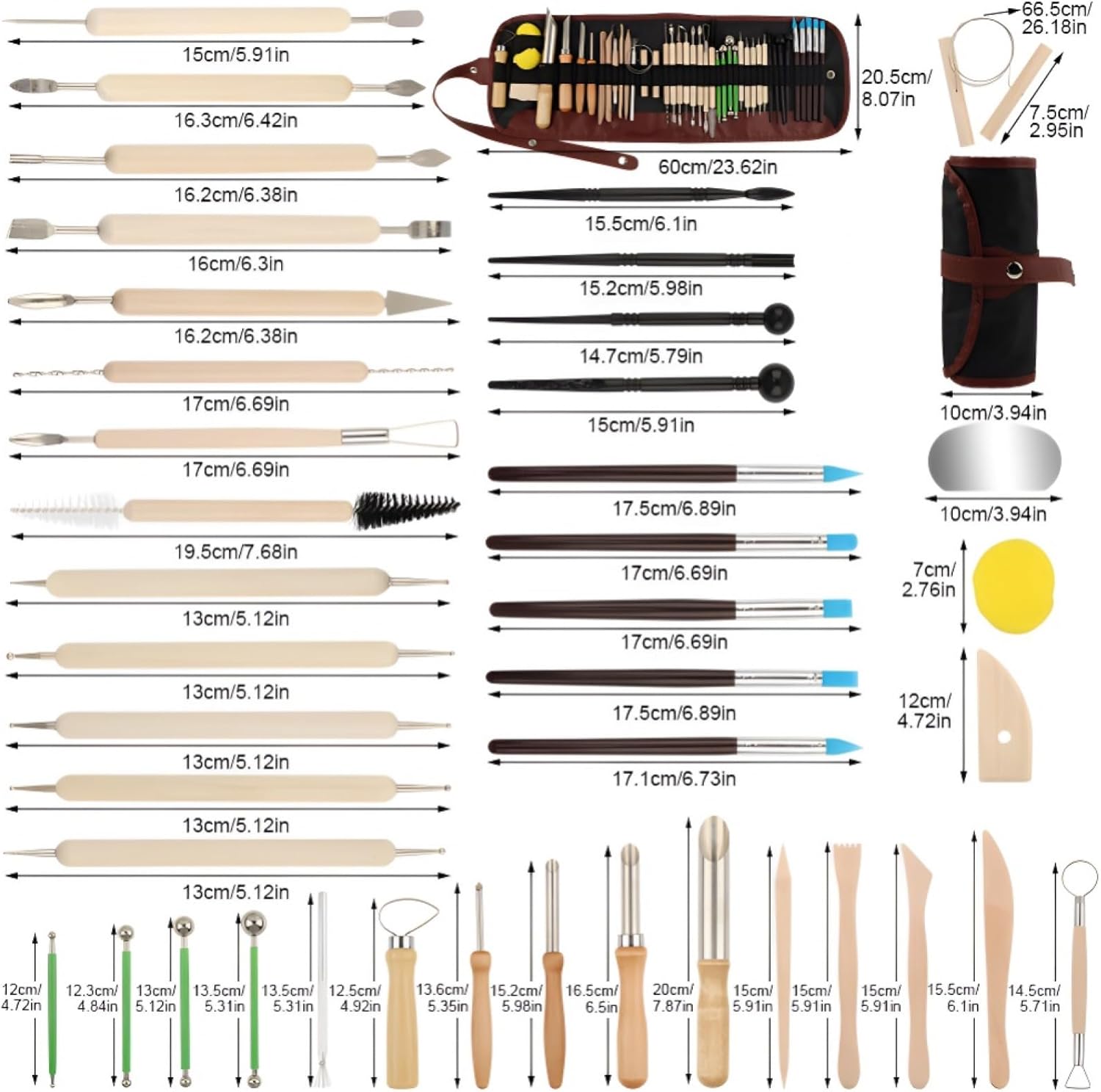 42 PCS Clay Tools Kit, Pottery Sculpting Tools for Carving, Molding, and Shaping Clay Crafts, Ideal for Beginners, Hobbyists, and Artists