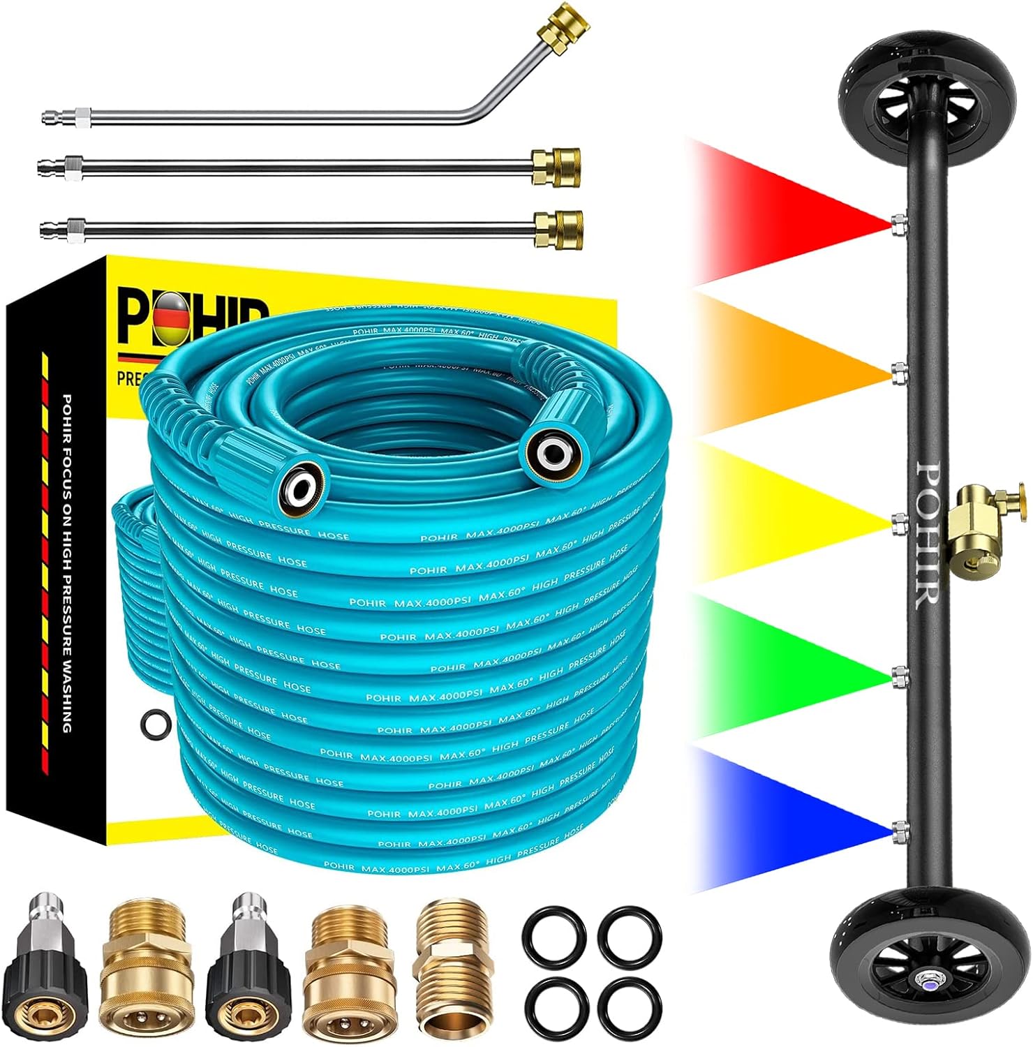 Pressure Washer Hose 50ft + Undercarriage Pressure Washer