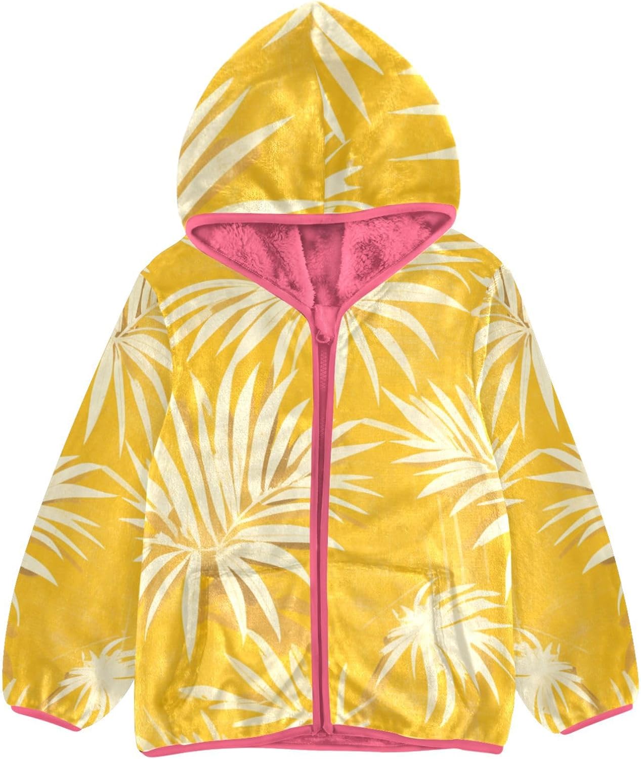 GuoChe Penguin Wheat Girls Sherpa Jacket With Hood