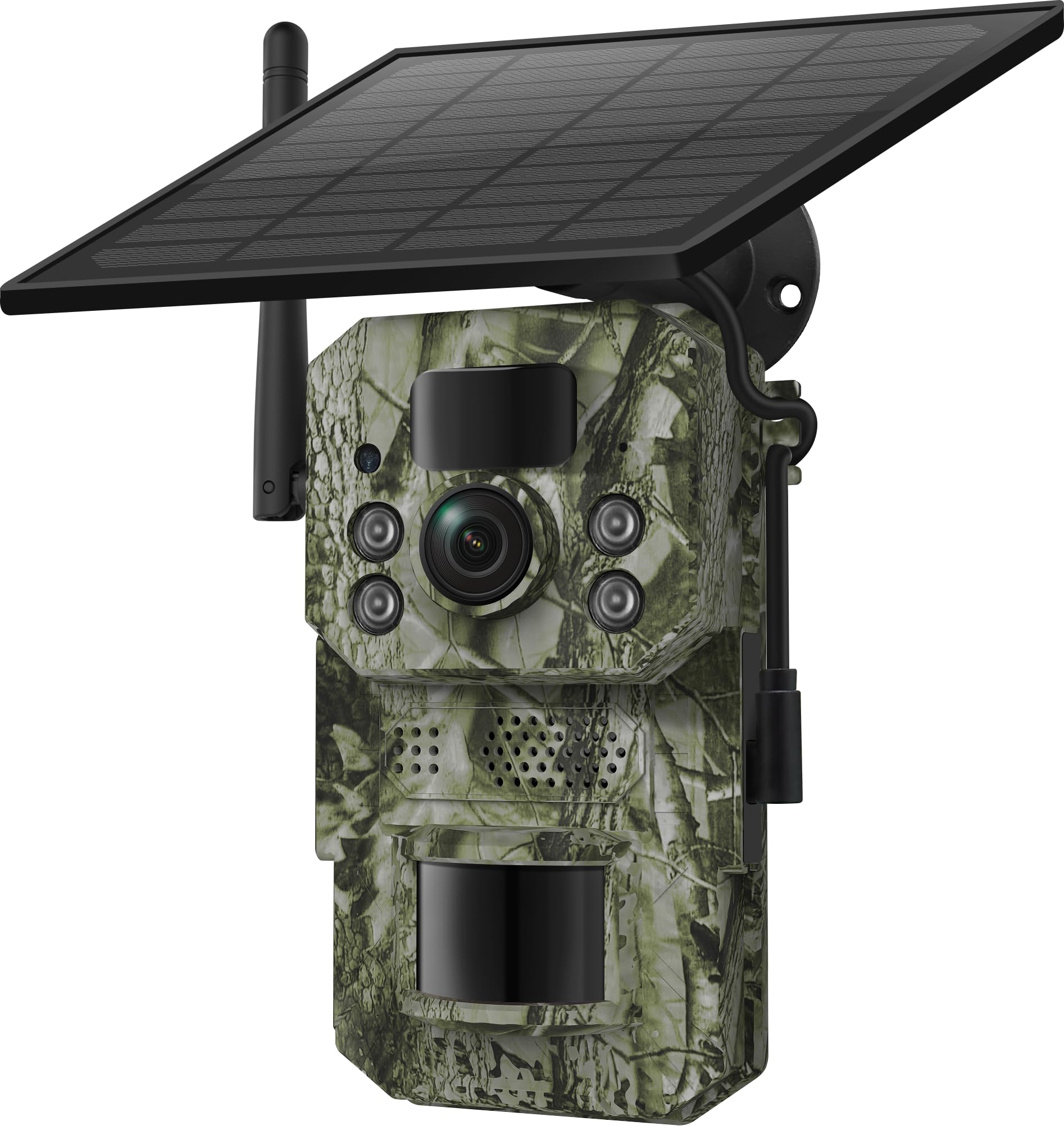 Cámara Fototrampeo 4G con GPS – Compatible con SIM, Solar con Batería, SD 32GB Incluida, Visión Nocturna HD, IP66, Ideal para Exterior y Campo, Compatible con App UBox Pro y UCon (Verde)