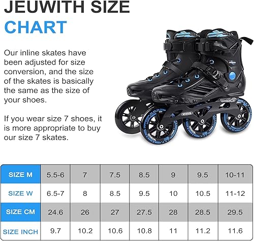 Miniatura 6 de Patines en línea, 3 ruedas de 4.331 in Patines de ruedas para adultos, mujeres y hombres, patines de velocidad en línea de fitness al aire libre