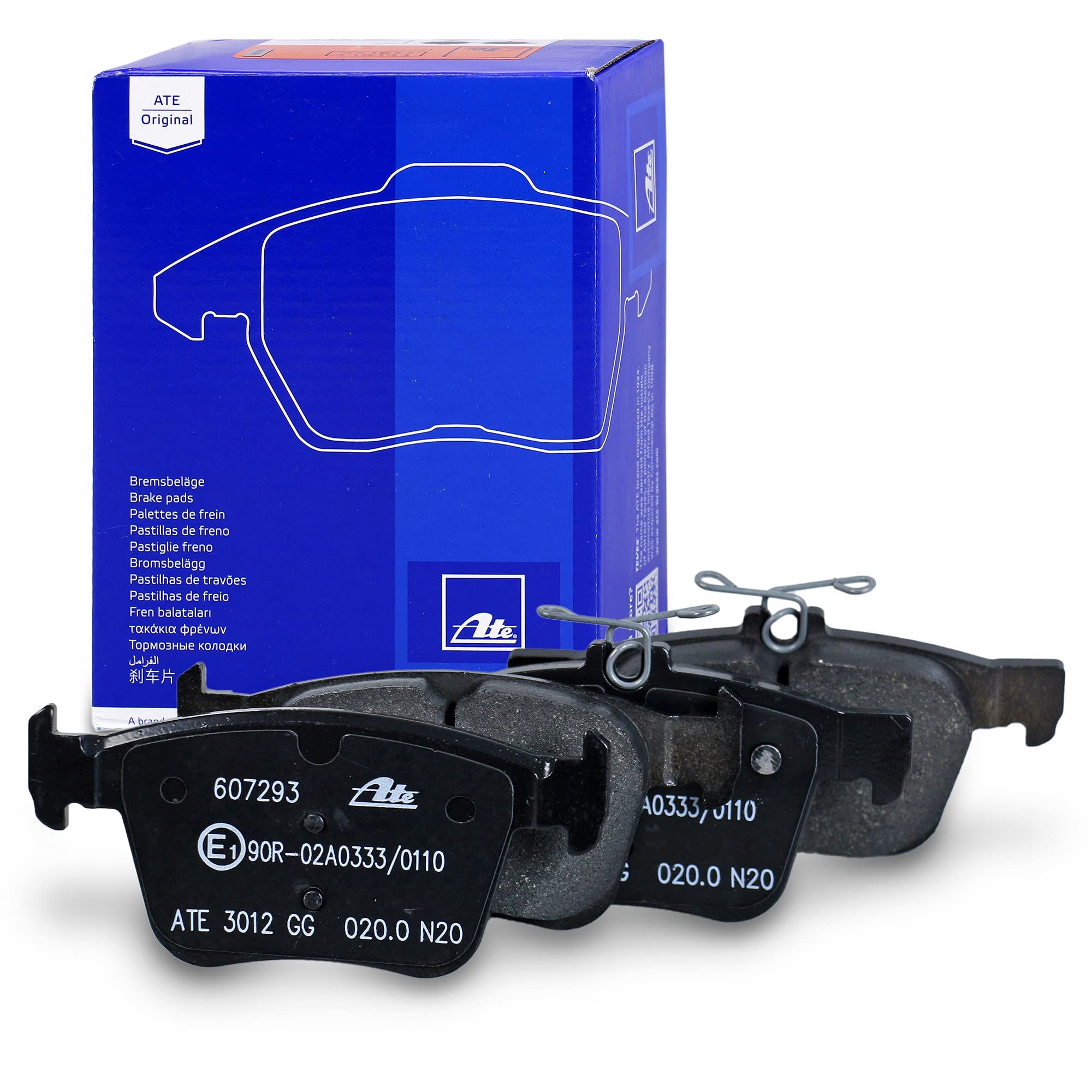 ATE Set di freni + dischi freno anteriori ¯ 276 mm ventilati + posteriori pieni e pastiglie freno anteriori + posteriori e contatto di segnalazione Compatibile con AUDI A3, SEAT LEON, VW GOLF 7