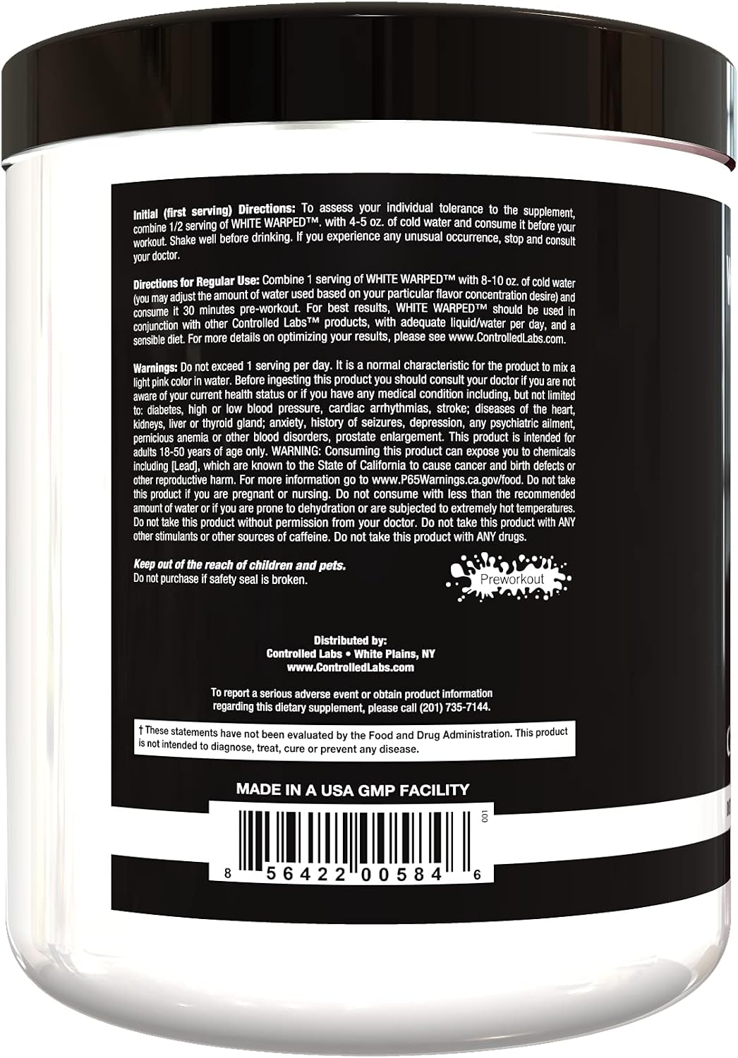 CONTROLLED LABS White Warped Pre-Workout Powder