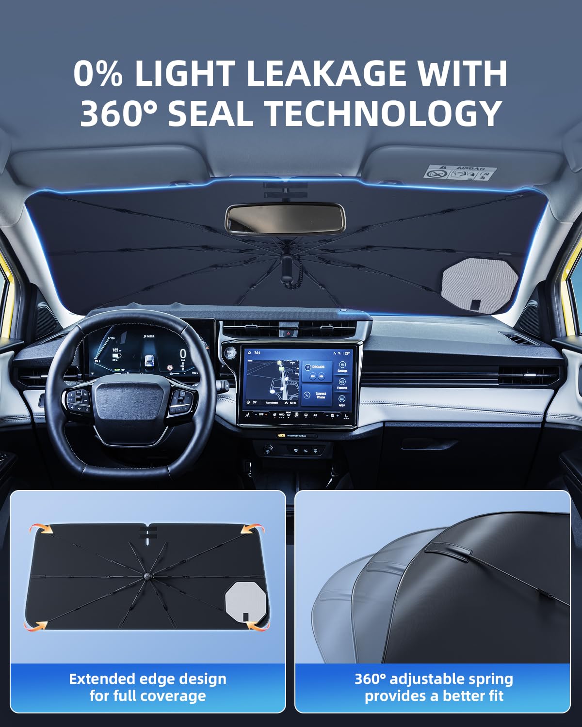 [Aggiornato] Parasole per Parabrezza Ford Puma 2020-2026, Parasole Pieghevole Blocca Raggi UV & Calore, Protezione Visore Solare Facile Installare e Piegare, Accessorio Estate