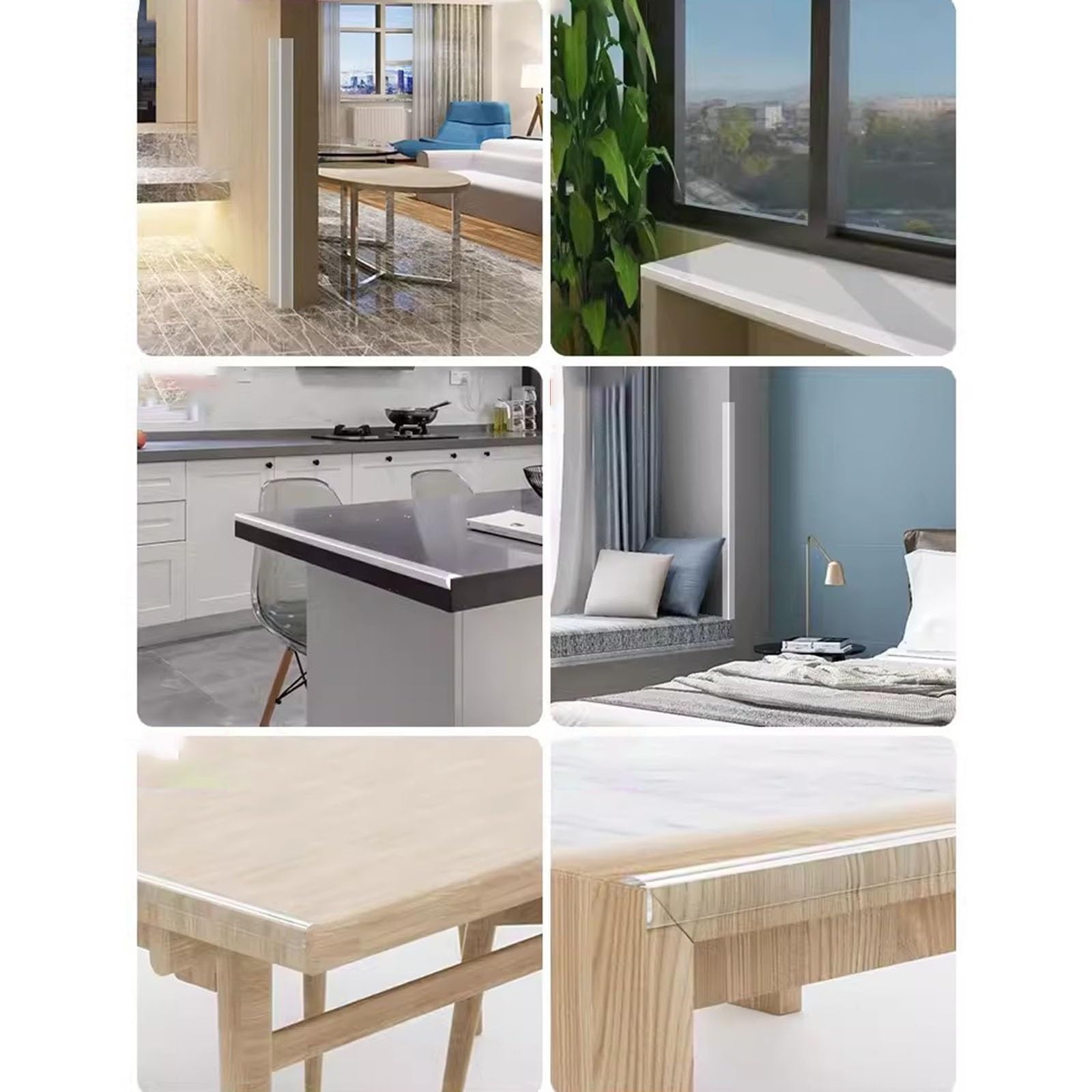 Tira protectora de bordes transparente, protectores de esquinas suaves con adhesivo fuerte, para mesas/muebles afilados/gabinetes/cajones/marcos de puertas, 2 4 6 8m Protector de esquinas de pared a p