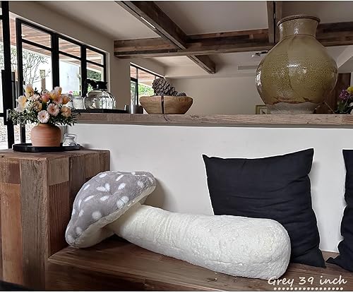 Miniatura 6 de Hofun4U Almohada de felpa de hongos  Almohada larga de peluche en forma de hongo de 39 pulgadas  Almohada rellena de hongos  Decoración del hogar