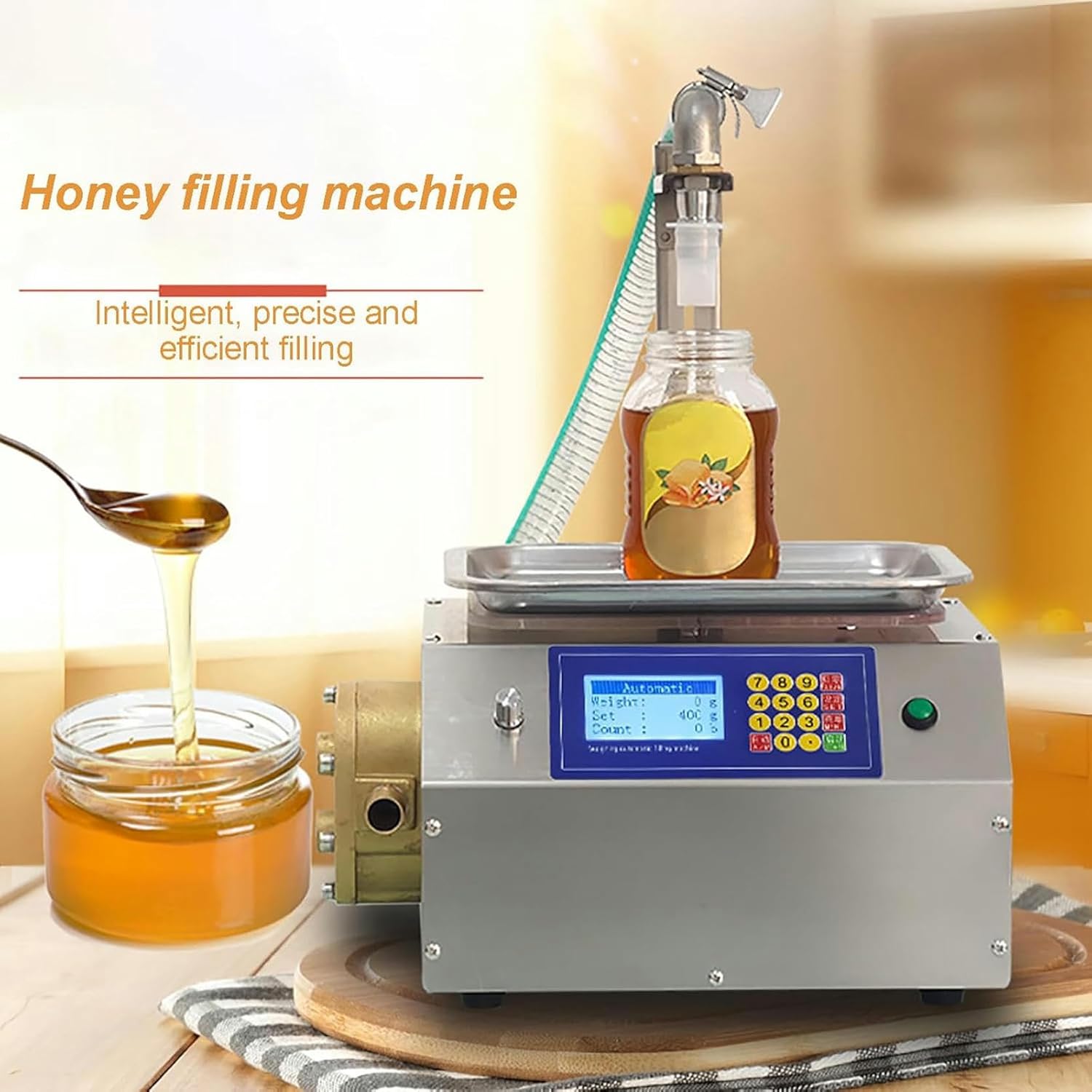 20G-8KG Honey Filling Machine, Tahini Glue Liquid Paste Automatic Filling Machine, Digital Control Gear Pump