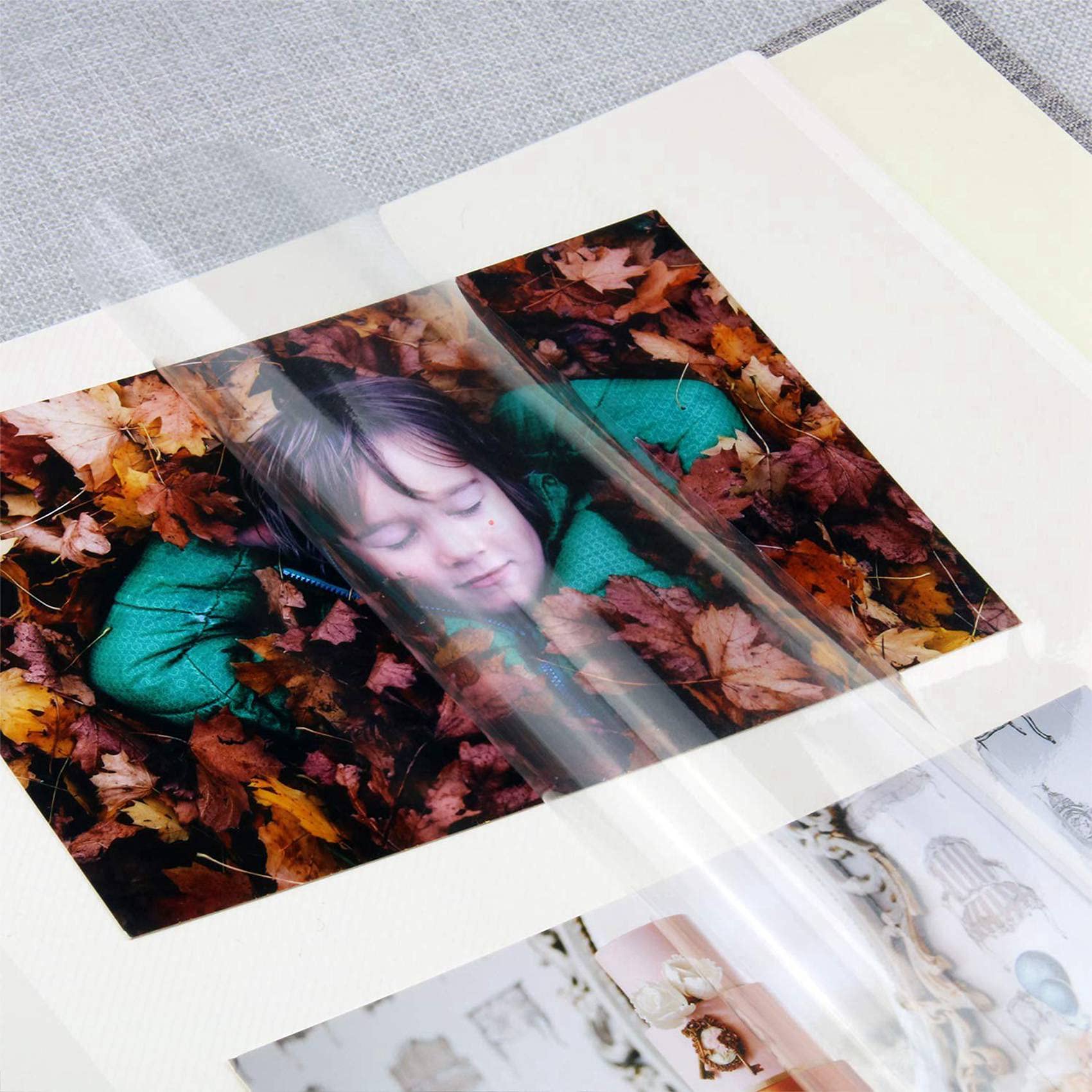 5X Foto Album Sammel Album Leinen Kunst DIY Speicher Buch Dicke Seiten mit Schutz Folie Speichern Bilder Dauerhaft