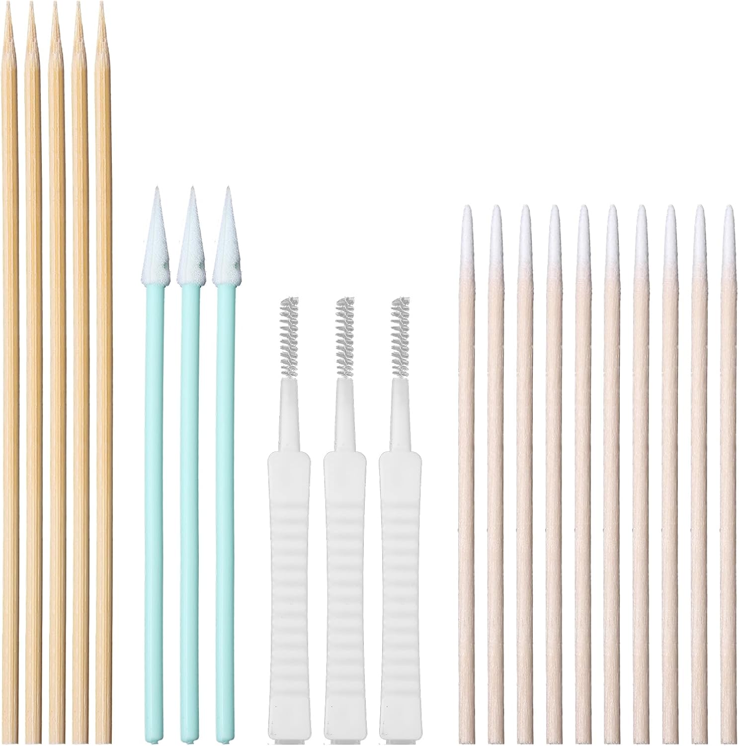 Phone Charge Port Cleaning Tool Kit Anti-Clogging Mini Brushes Cleaner Bendable Mini Soft Round Brushes Multifunctional Cleaning Tool for Speaker USB-C Port Tablet Laptop Computer Wood White Green