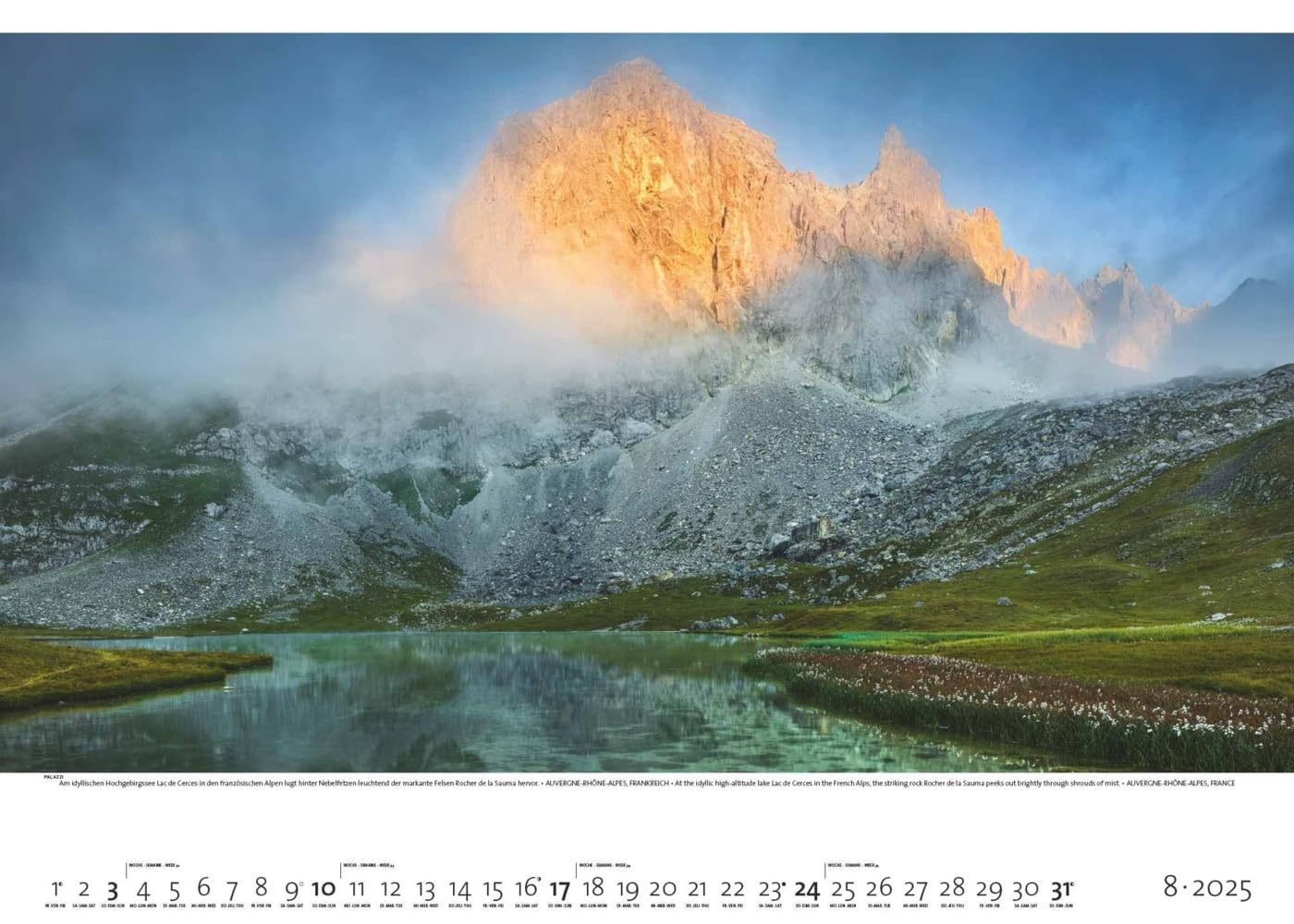 PALAZZI - Faszination Alpen 2025 Wandkalender, 70x50cm, Posterkalender mit majestätischen Alpenlandschaften, hochwertige Fotografie, Erkundung der Bergwelt